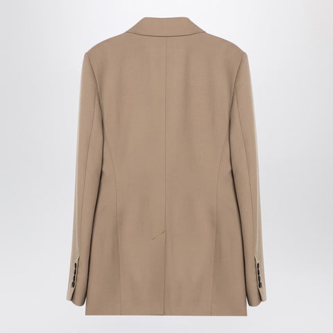 Ami Paris Ami Paris Sand-coloured double-breasted jacket in wool