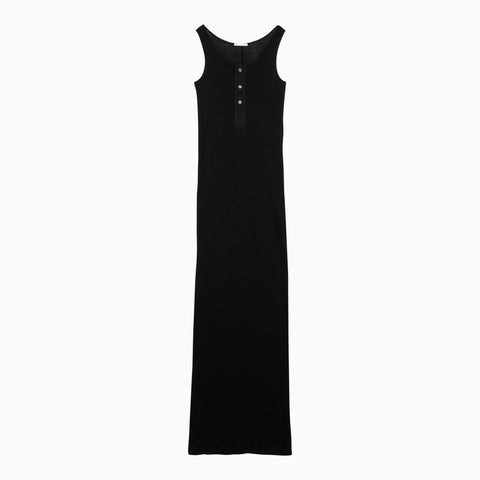 Ami Paris Ami Paris Black cotton long dress with buttons