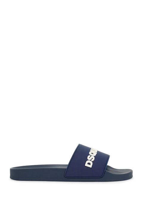 Dsquared2 Dsquared2 navy blue polyurethane slippers with minimalist design and leather sole