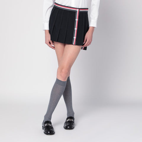 Thom Browne Thom Browne Black ruffled mini skirt in wool blend