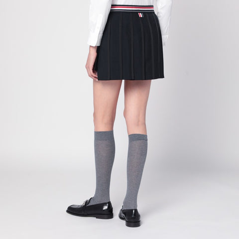 Thom Browne Thom Browne Black ruffled mini skirt in wool blend