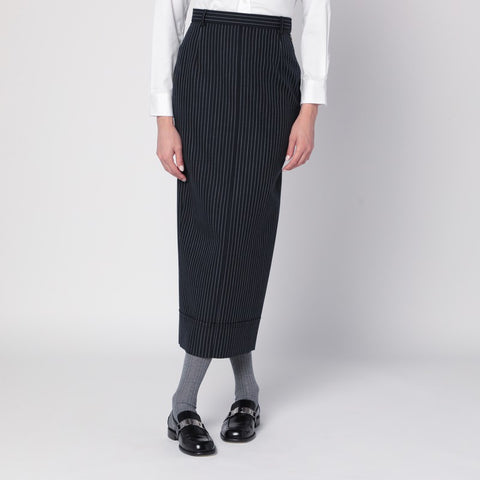 Thom Browne Thom Browne Navy blue pinstriped pencil skirt