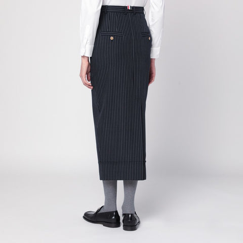 Thom Browne Thom Browne Navy blue pinstriped pencil skirt