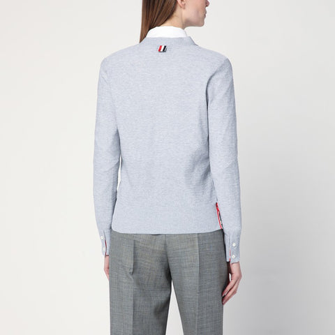 Thom Browne Thom Browne Light grey cardigan in cotton and silk