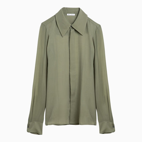 Ami Paris Ami Paris Olive green silk shirt