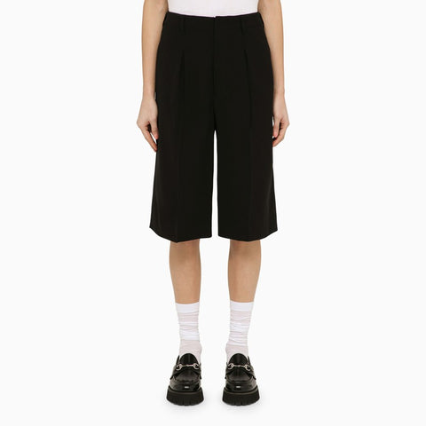 Ami Paris Ami Paris Black wool-blend bermuda shorts
