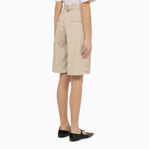 Thom Browne Thom Browne Khaki high-waisted bermuda shorts