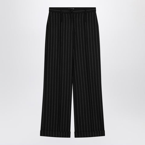 Dolce & Gabbana Dolce & Gabbana Dolce&Gabbana Wide black pinstriped pants