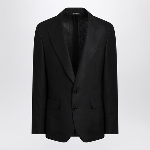 Dolce & Gabbana Dolce & Gabbana Dolce&Gabbana Black single-breasted linen jacket