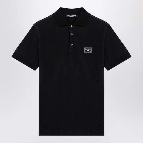 Dolce & Gabbana Dolce & Gabbana Dolce&Gabbana Black polo with logo plaque