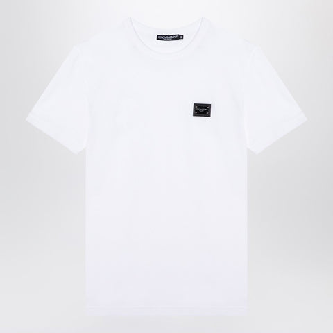 Dolce & Gabbana Dolce & Gabbana Dolce&Gabbana White t-shirt with logo plaque