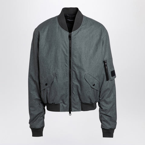 Dolce & Gabbana Dolce & Gabbana Dolce&Gabbana Light grey linen bomber jacket