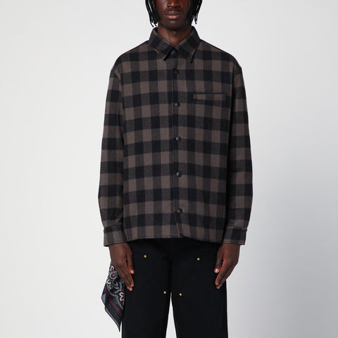 Destin Destin Check pattern wool and cashmere overshirt