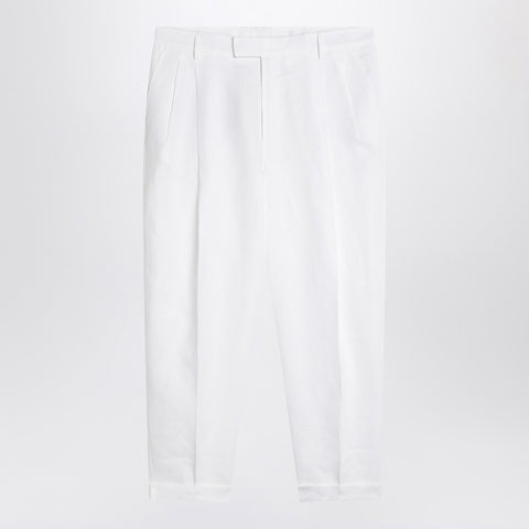 Dolce & Gabbana Dolce & Gabbana Dolce&Gabbana White linen-blend trousers