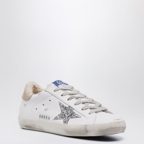 Golden Goose Golden Goose White/silver Super-Star sneakers with shearling lining