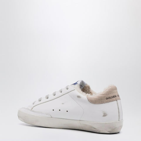 Golden Goose Golden Goose White/silver Super-Star sneakers with shearling lining
