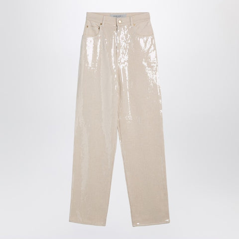Golden Goose Golden Goose Trousers with transparent sequins écru