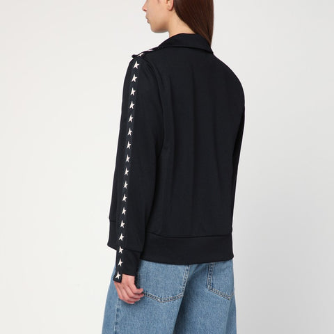 Golden Goose Golden Goose Black zip sweatshirt with stars