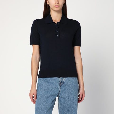 Golden Goose Golden Goose Navy blue polo in virgin wool