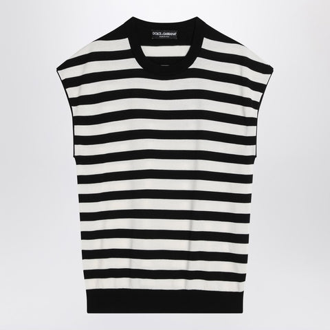 Dolce & Gabbana Dolce & Gabbana Dolce&Gabbana Sleeveless kimono-style striped sweater