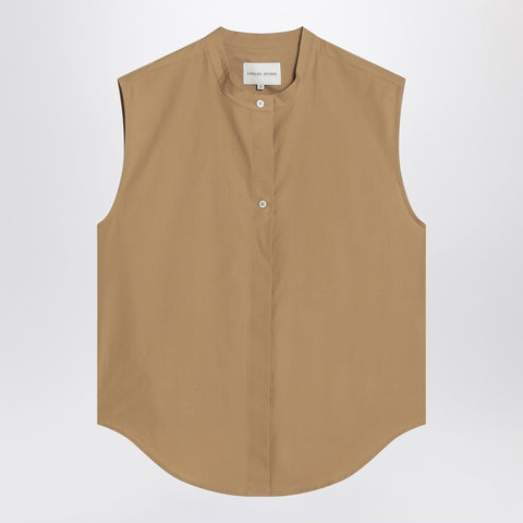 Loulou Studio Loulou Studio Sleeveless shirt in sand colour