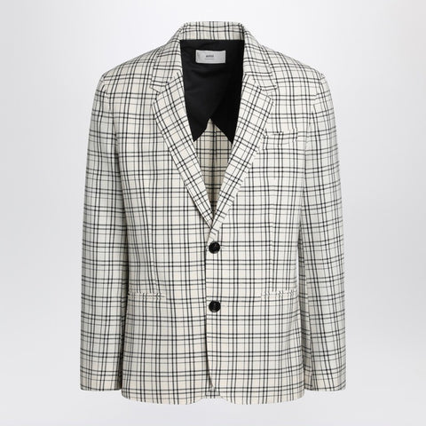 Ami Paris Ami Paris Single-breasted cream check jacket