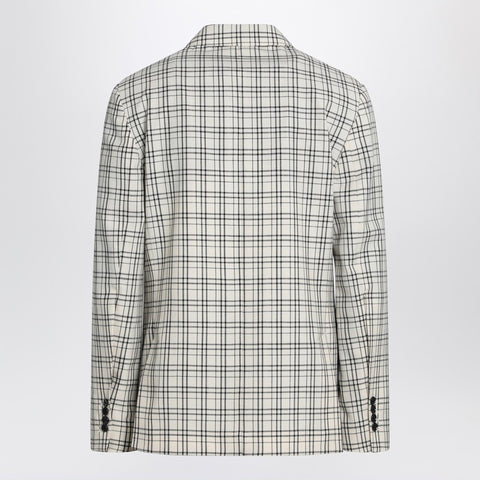 Ami Paris Ami Paris Single-breasted cream check jacket