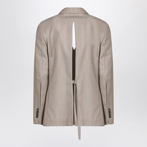 Ami Paris Ami Paris Double-breasted beige wool jacket