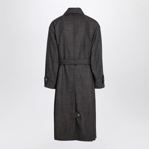 Ami Paris Ami Paris Brown belted coat in wool blend