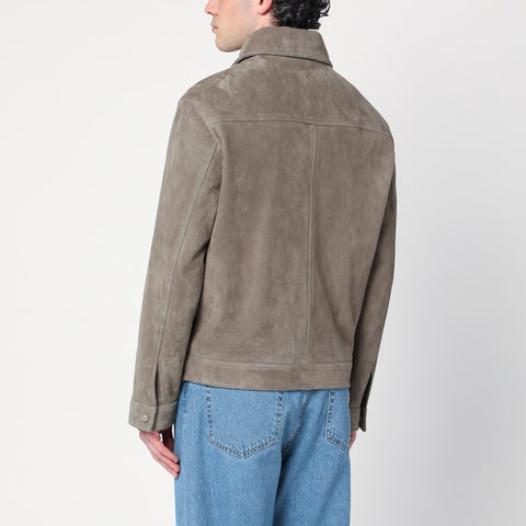 Ami Paris Ami Paris Gray suede zip-up jacket