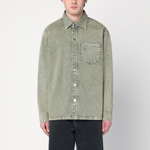 Ami Paris Ami Paris Ami de Coeur green sage shirt jacket