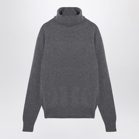 Ami Paris Ami Paris Light grey cashmere turtleneck jumper