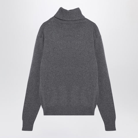 Ami Paris Ami Paris Light grey cashmere turtleneck jumper