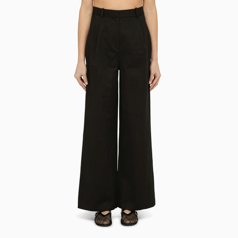 Loulou Studio Loulou Studio Black cotton and linen trousers