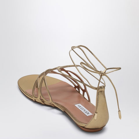 Aquazzura Aquazzura Low gold leather sandal