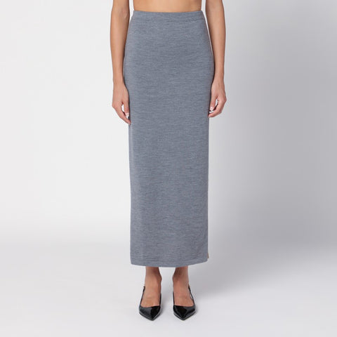 Moschino Moschino Beige/grey wool long skirt