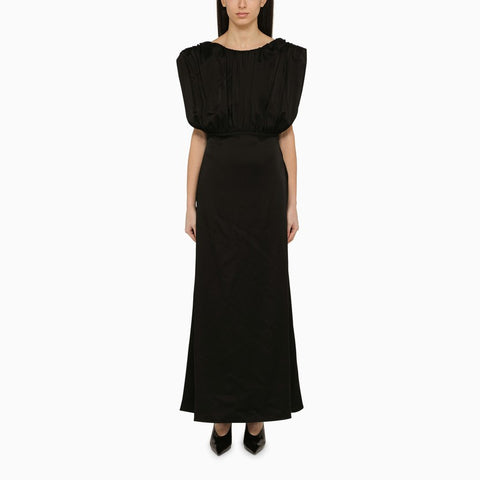 Jil Sander Jil Sander Long dress with black ruffles