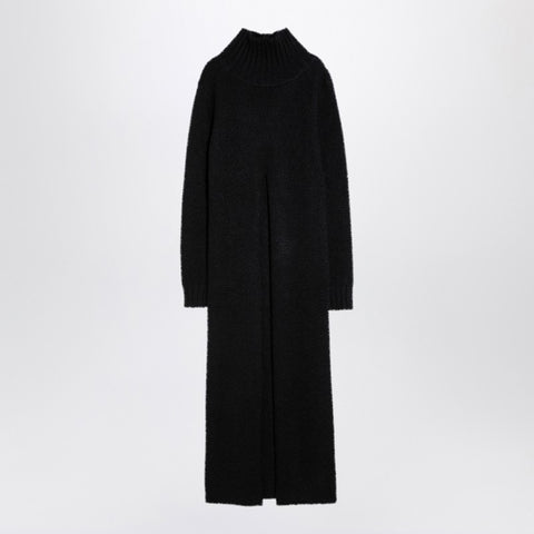 Jil Sander Jil Sander Long black alpaca turtleneck dress
