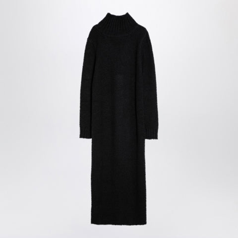Jil Sander Jil Sander Long black alpaca turtleneck dress