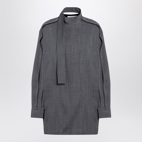 Jil Sander Jil Sander Grey wool shirt with scarf