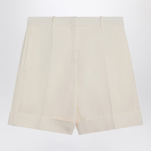 Jil Sander Jil Sander Ivory Bermuda shorts in silk blend