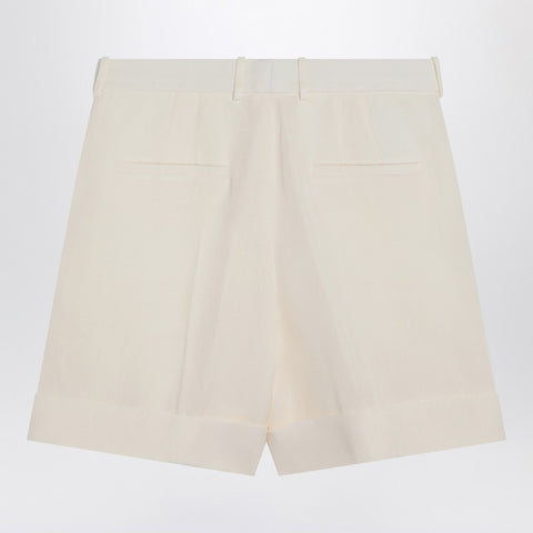 Jil Sander Jil Sander Ivory Bermuda shorts in silk blend