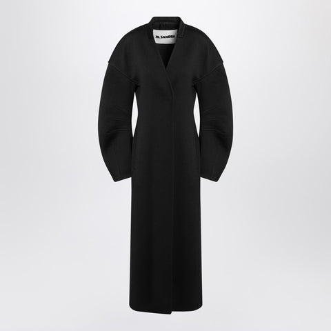 Jil Sander Jil Sander Black double-breasted coat in virgin wool