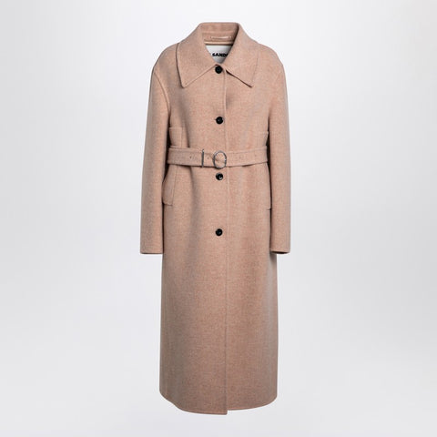 Jil Sander Jil Sander Pink granite wool coat