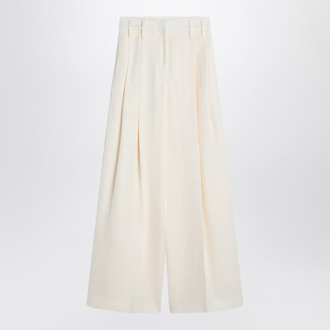 Jil Sander Jil Sander Wide cream trousers in silk blend