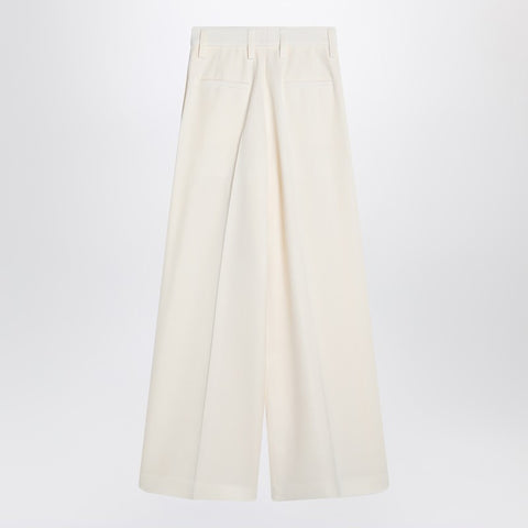 Jil Sander Jil Sander Wide cream trousers in silk blend