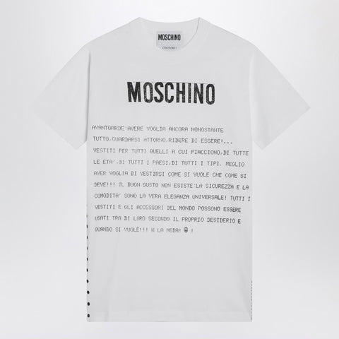Moschino Moschino White cotton T-shirt with logo