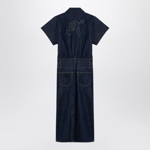 Ganni GANNI Blue midi dress in organic denim
