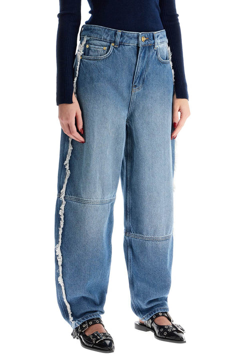 Ganni Ganni distressed barrel jeans with