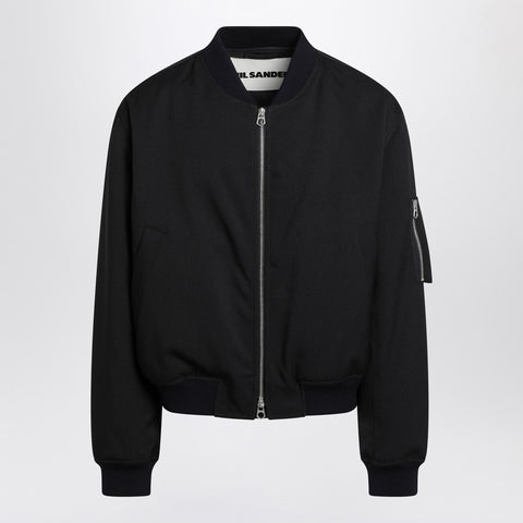 Jil Sander Jil Sander Dark blue zipped bomber jacket